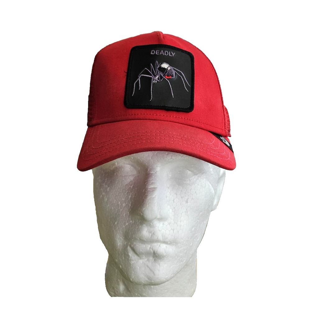 Goorin Bros Hat Cap Snap Back Mesh Trucker Patch Deadly Spider The Farm One Size